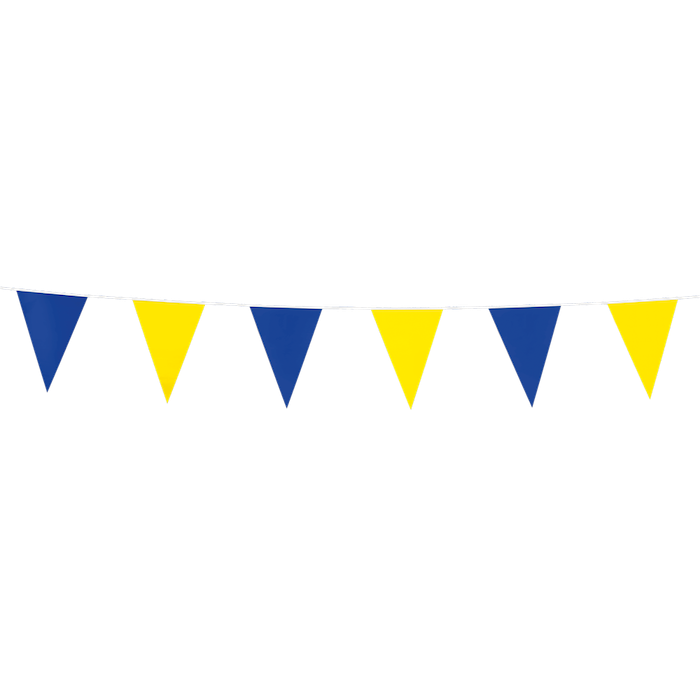 Blå og Gul Flagguirlande - Flag 10x15 cm - 3 meter