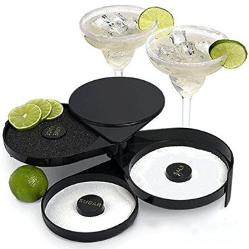 Glas rimmer sort salt, sukker og lime