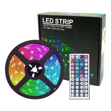 LED strip 5 meter Inkl. Fjernbetjening til Farveskift