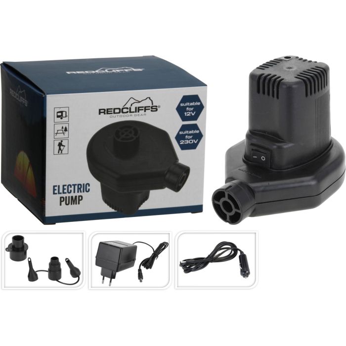 Elektrisk pumpe 12V/230V med 3 dyser