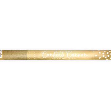 Konfettirør med hjerter guld - 60 cm