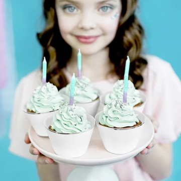 Fødselsdagslys ombre turkis og lilla 20x - 6 cm