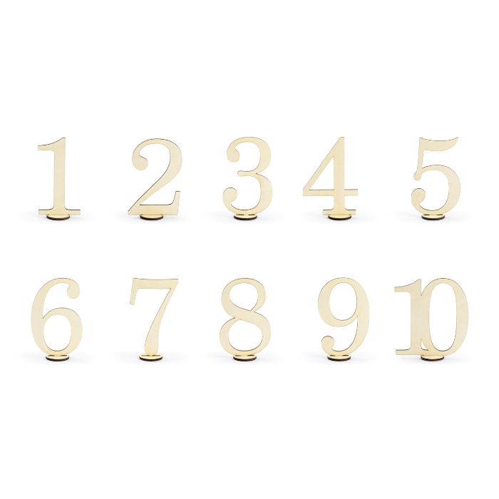Bordnumre 1-10 i Træ 10x