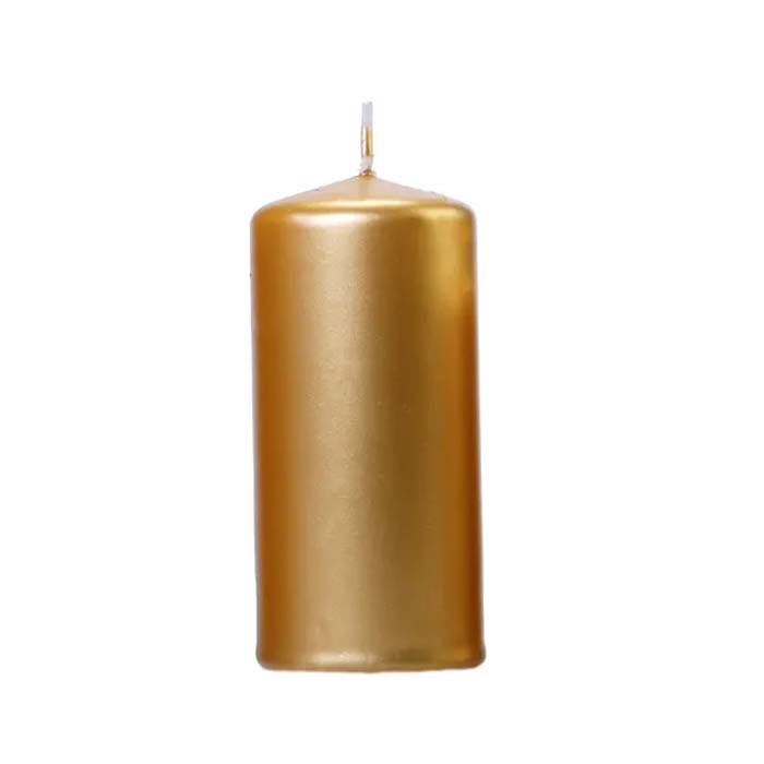 Metallic Guld Stearinlys 6x - 12 x 6 cm