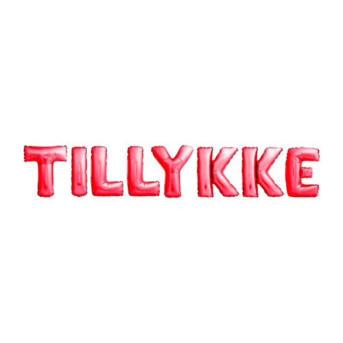 Tillykke folieballon rød - 35 cm