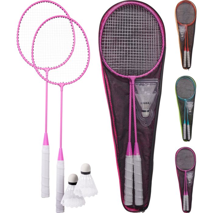 Badmintonsæt med 2 ketsjere og 2 fjerbolde