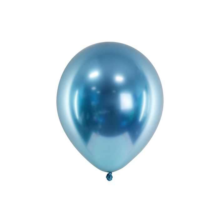 Blå Chrome balloner 10x - 30 cm