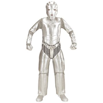 Sølvfarvet robotkostume til børn