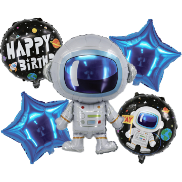 Folieballoner med astronaut tema 5x