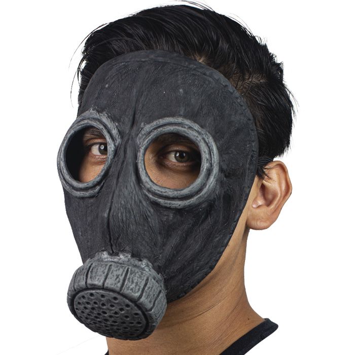 Sort gasmaske i latex