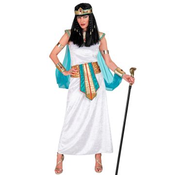 Lang egyptisk dronningekjole i hvid