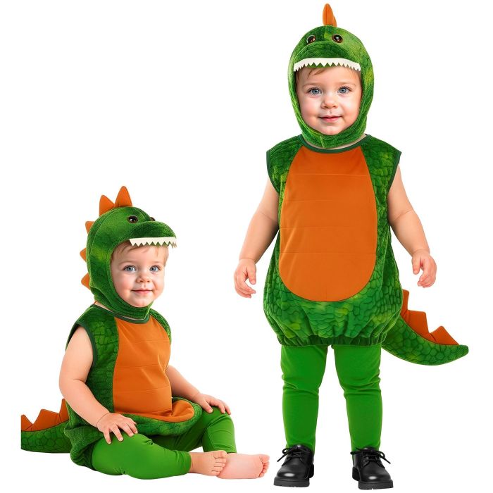 Grønt dinosaurkostume til børn