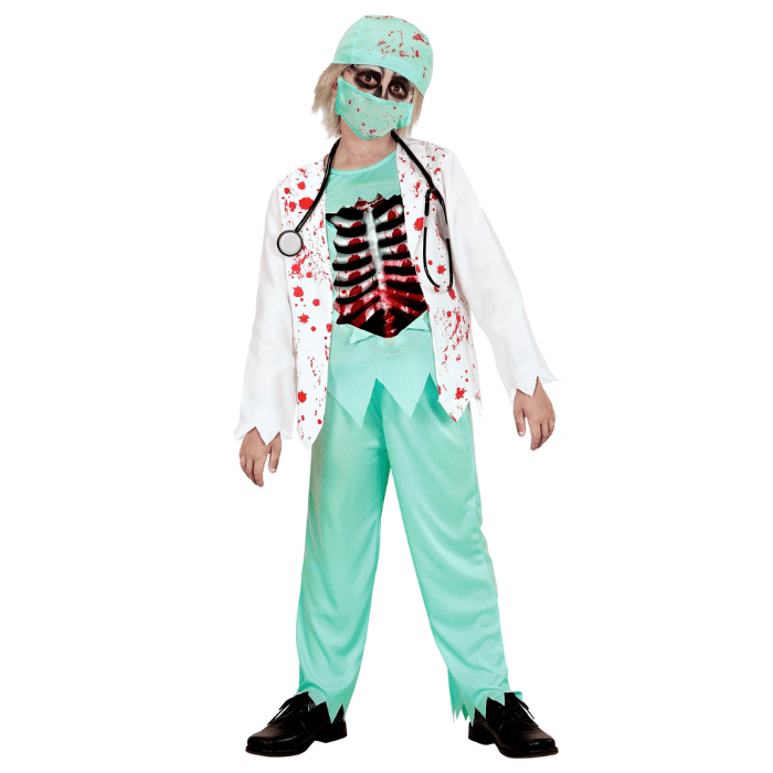 Zombie læge kostume til børn - 6 dele