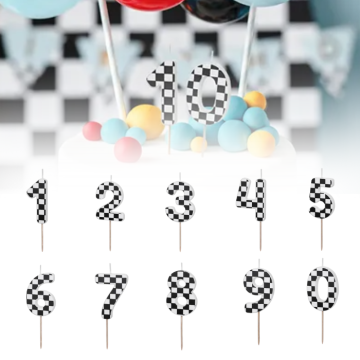 Kagelys med Racer motiv 0-9 - 5,5 cm