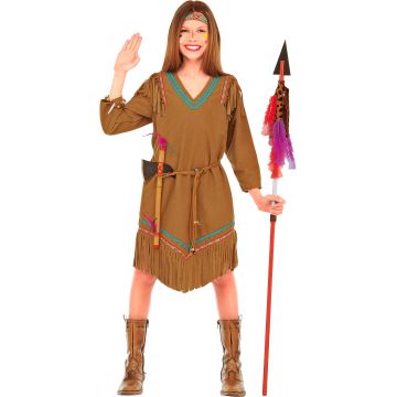 Indianerpige kostume til piger - 3 dele