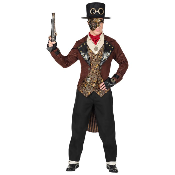 Steampunk kostume med kjolejakke og tophat