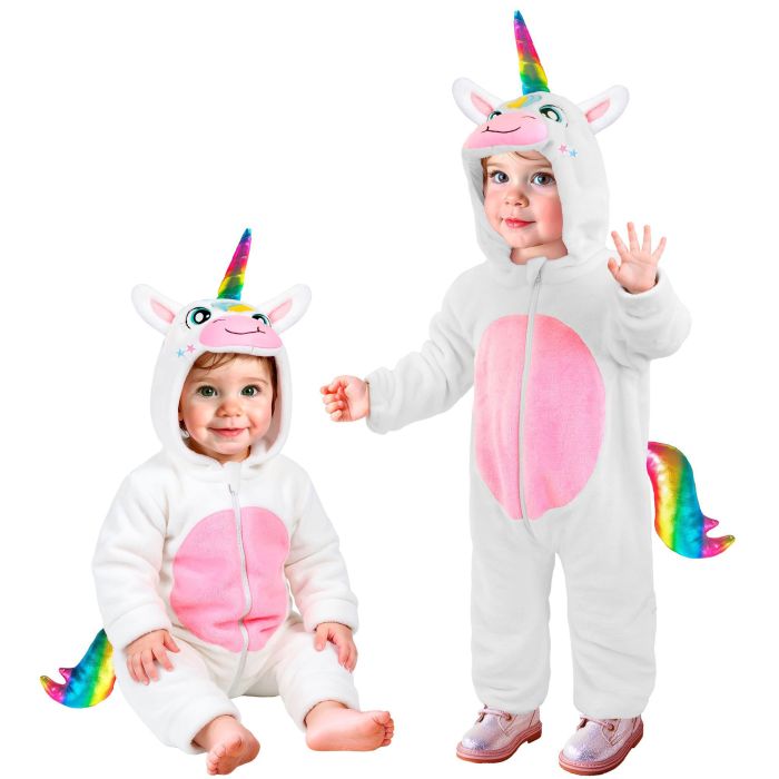 Enhjørningkostume til baby i hvid
