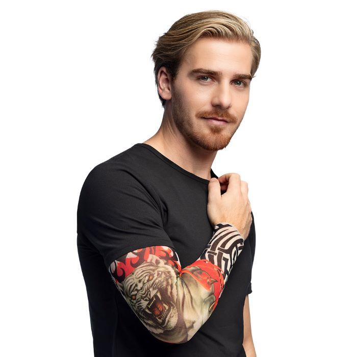 Tiger tatoverings ærme i nylon - onesize
