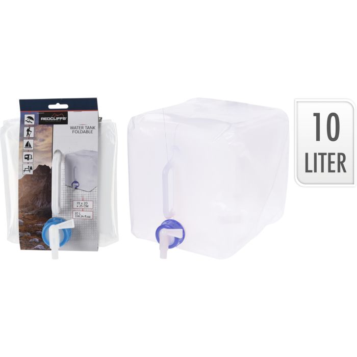 Sammenfoldelig vandtank med hane, 10 liter