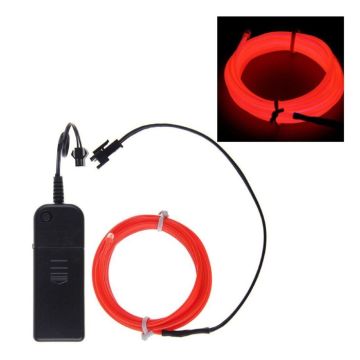 Neon LED rød ledning - 3 m