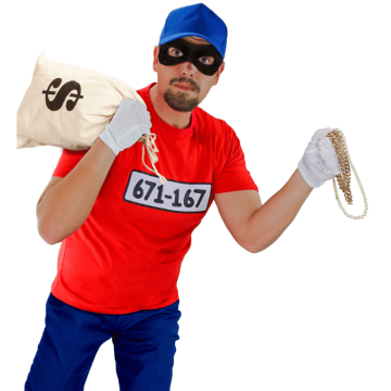 Røver unisex kostume - 4 dele