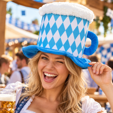 Oktoberfest ølkrus hat blå onesize