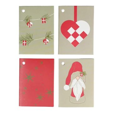 Gavemærker med 4 forskellige julemotiver 16x Det Gamle Apotek