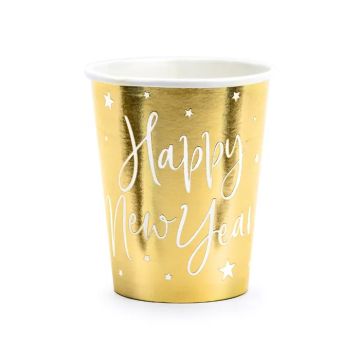Happy New Year Krus i Guld 6x - 220 ml
