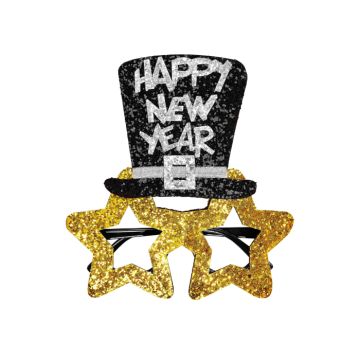 Nytårs guldstjerne briller happy new year