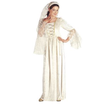 Elegant kjolekostume med slør og hovedpynt