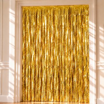 Guld glimmerforhæng 100 x 180 cm