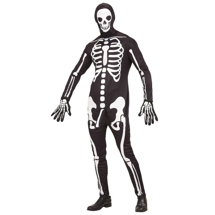 Sexet skeletkostume med overall og maske