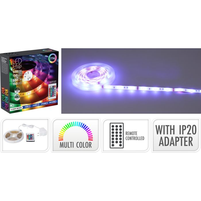 RGB LED-strip 10 meter med fjernbetjening