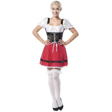 Oktoberfest kjole rød Dirndl Martina
