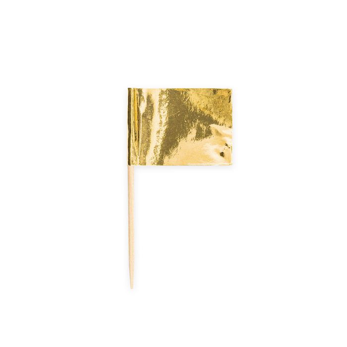 Metallic guldflags træpinde 50x 6,5 cm