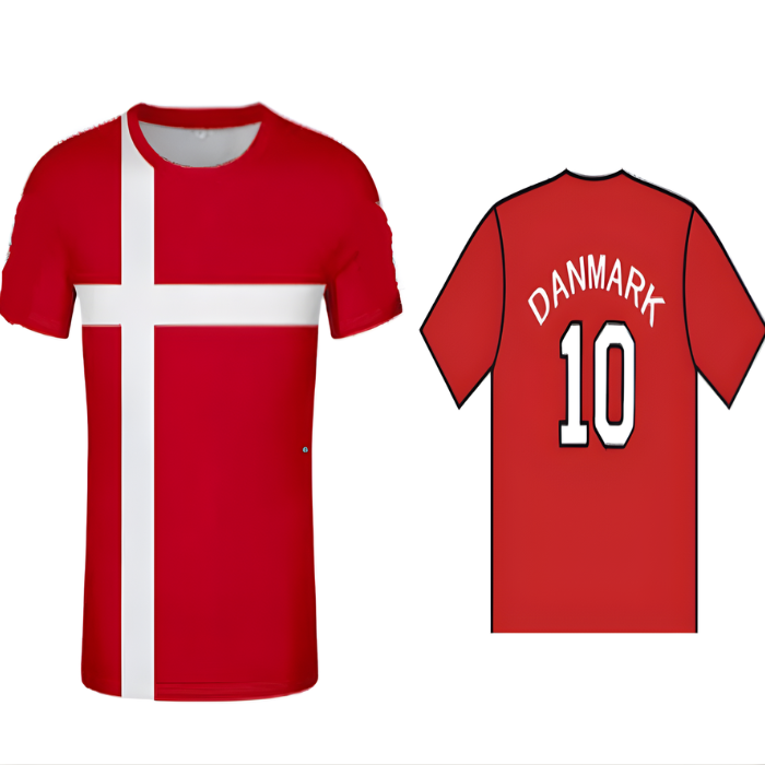 Danmark t-shirt rød og hvid