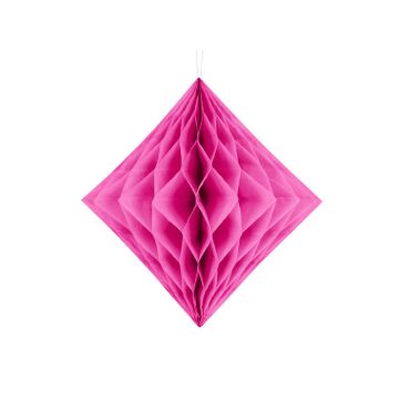 Diamant honeycomb I mørk pink - 20 cm