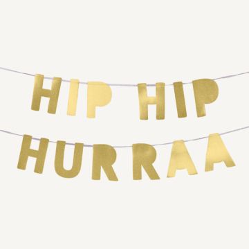 Hip hip hurra guirlande guld 0,15X3 m 