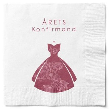 Servietter årets konfirmand pige 20x Det Gamle Apotek