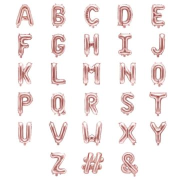 Rose gold bogstav balloner 35 cm