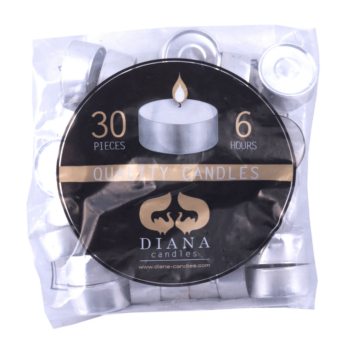 Fyrfadslys hvid 30x - 6 timer