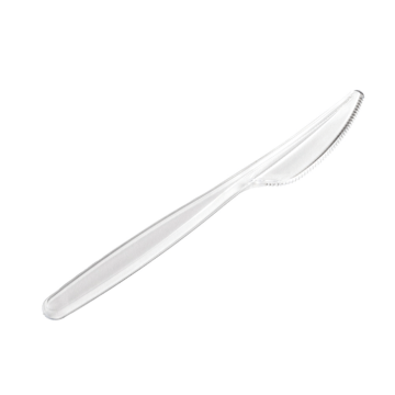 18 cm plastik kniv 20x transparent