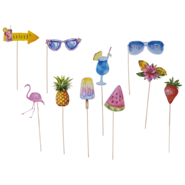 Photo booth sommer rekvisitter 10x