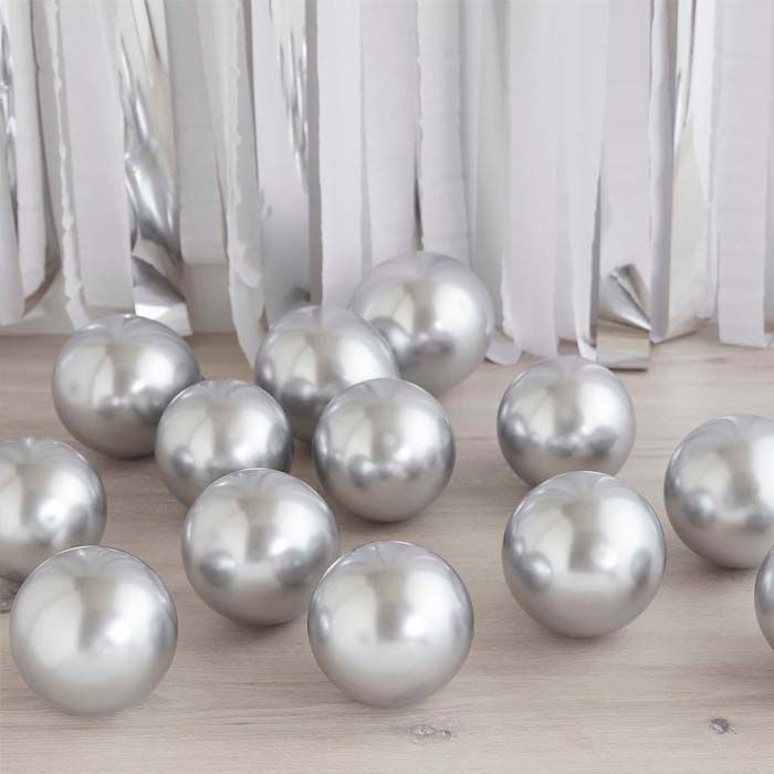 Sølv Chrome Mini Balloner  40x - 12 cm