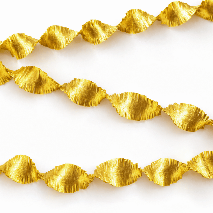 Guld crepe streamer guirlande - 6 meter
