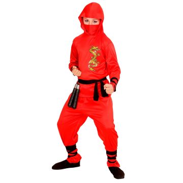 Rød drageninja kostume til drenge
