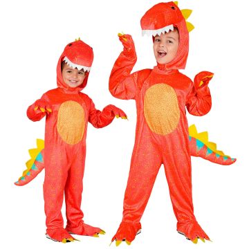 Dinosaurkostume til børn i rød