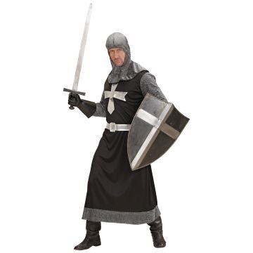 Korsridder kostume med lang kåbe