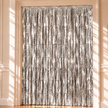 Sølv Glimmerforhæng - 100 x 200 cm