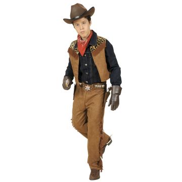 Cowboykostume med vest til drenge